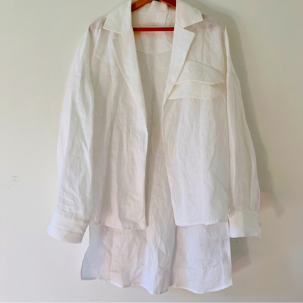 Locker Room White 100% Linen Blazer NWOT